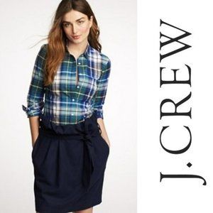 J CREW Boy Shirt in Quincy Plaid 49044 Button Up
